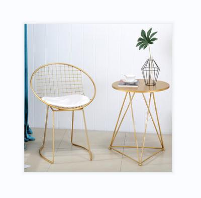 China Insist Light Postmodern Minimalist Gold Plated Style High End Tables And Chairs Design Metal Light Tables And Chairs for sale