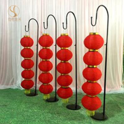 China Hot Sale Contemporary 4 Piece Red Floor Standing Big Red Chinese Lanterns for Spring Festival and Wedding for sale