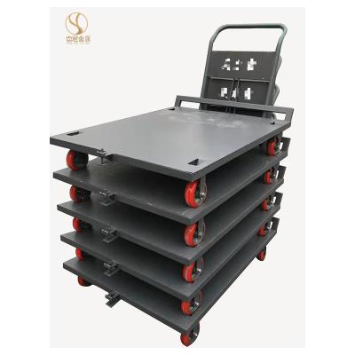 China High Level Custom Tandem High Strength Storage Cart High Sturdiness Large-Load Industrial Cart for sale