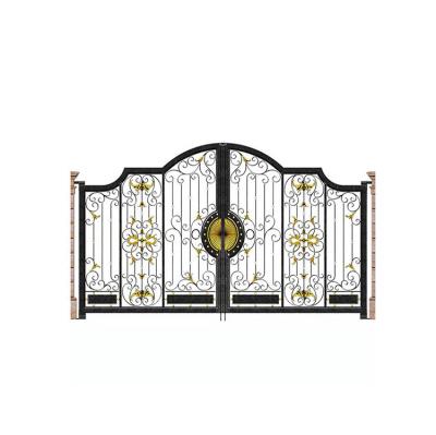 China High Quality Easily Assembled Fence New Design Wrought Iron Base Track Metal Garden Iron Gate for sale