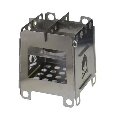 China Stainless Steel Outdoor Portable Wood Burning Stocked Cooking Stove for sale