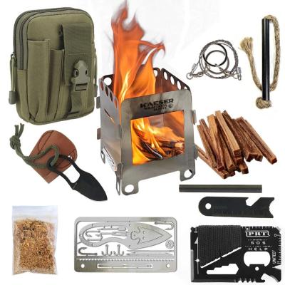 China Stainless Steel Outdoor Portable Wood Burning Stocked Cooking Stove for sale