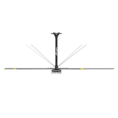 China New design logistic central energy saving pmsm industrial warehouse workshop gymnasium ceiling fan with LED light for sale