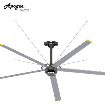 China Modern large size hotels new design 24ft hvls ceiling fan with spray for sale