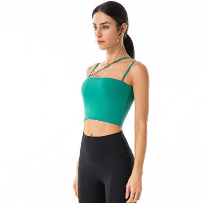 China New Products Solid Color Yoga Breathable Good Quality Selling Nylon Running Women Invest Top for sale