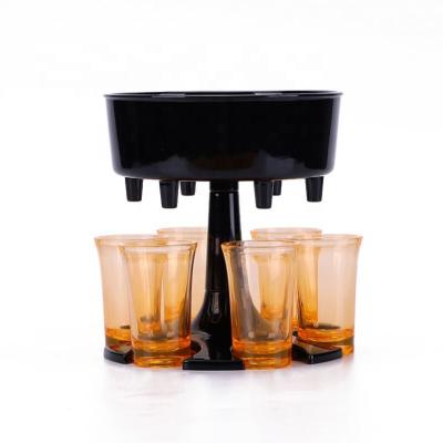 China Eco - Friendly Coffee Beer Wine Milk 6 Way Multi Pulled Shot Glass Dispenser Rack Dispenser Dispenser for sale