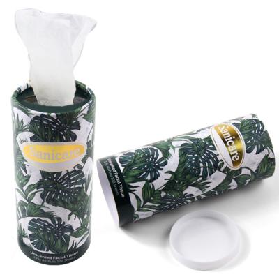 China Wholesale Biodegradable Gold Car Tissue Holder Wrapping Paper Box Product Packaging Napkins Paper Hot Stamping Tube With Plastic Lid for sale