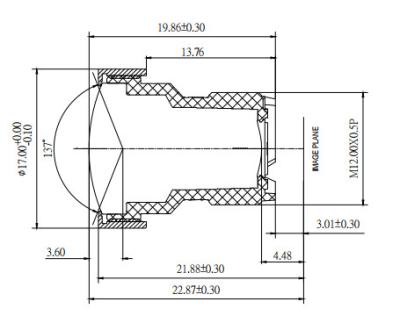 China Front Mounted Automotive Camera Lens 3.0mm F1.8 For Car Recorder for sale