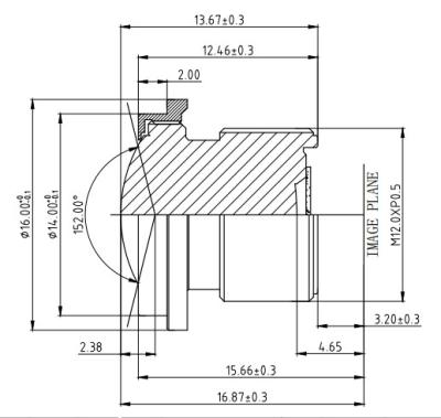 Chine Objectifs de caméra de véhicule d'OMS M12 2.35mm 1/2.7