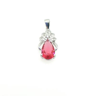 China Trendy Manufacturer's New Products Water Drop Ruby 925 Sterling Silver Vintage Pendant Necklace for sale