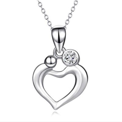 China Ethnic Style 925 Sterling Silver Heart Shape Women Hired Jewelry Mother's Day Pendant Gift for sale