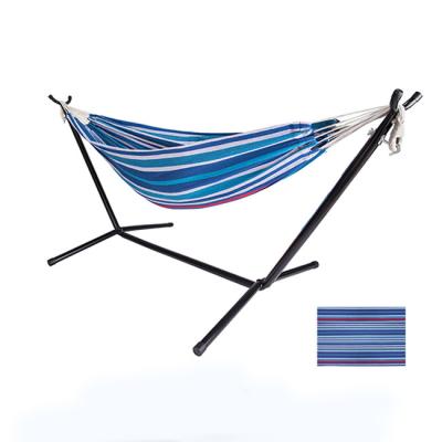 China YASN YS-4002 Comfortable Adjustable Double Hammock Stand Heavy Duty Portable 2 Person Cotton Outdoor Hammock for sale