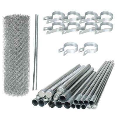 China Easily Assembled Zinc Coated Hot Dipped Galvanized Mesh Chain Link Fence For Construction Diamond Mesh Fence Manufacturing for sale