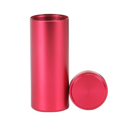 China Food Jar Small Portable Aluminum Container Storage Box Cylinder Sealed Cans Coffee Tea Tin Customized Colors for sale