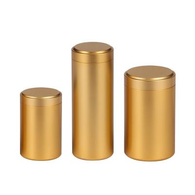 China Wholesale aluminum alloy tin mini food titanium canister tea packaging metal canister box for sale