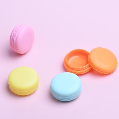 China Plastic Lip Balm Container 10ml 10g PP Macaron Shaped Mini Jar Empty Colorful Eyeshadow Box Lip Balm Jars Sample Cream Container For Gel for sale