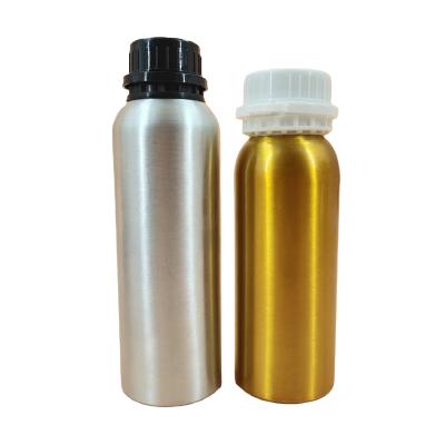 China Leak Proof Wholesale 50ml 100ml 200ml 250ml 500ml 1000ml 1L Massage Oil Essential Oil Gold Aluminum Bottle With Reducer Ca p for sale