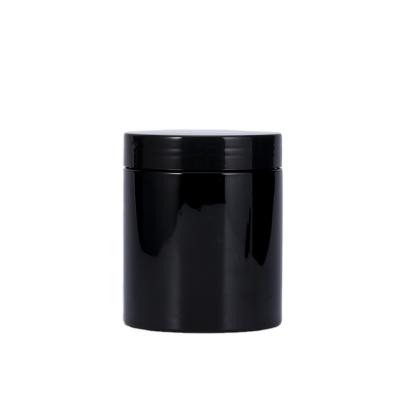 China 100ml 120ml 150ml 200ml 250ml 300ml 500ml 8oz PET Cosmetic Stock Empty Plastic Black Cosmetic Jar For Cream Cosmetic Packaging Containers for sale