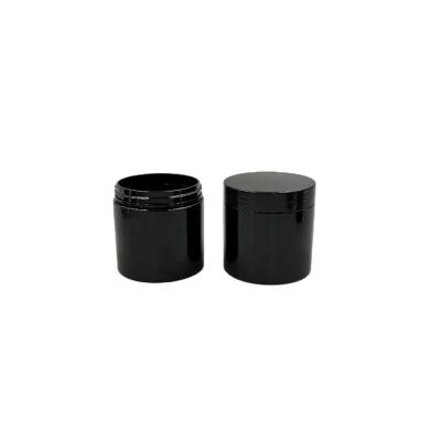 China Black Body Cosmetic Plastic Cosmetic Butter Jars 8 Ounce 4 Ounce 3 Ounce 5 Ounce Cream Jar for sale