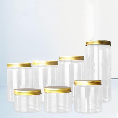 China Popular Plastic Jar Plastic Packaging Jar Transparent Round Sealed Honey Flower Tea Jar for sale