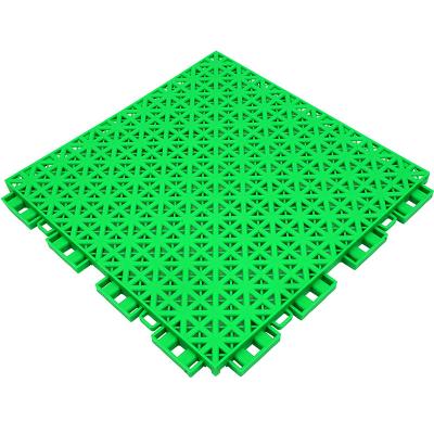 China Modern Grid Design Interlocking Flexible Anti Skid Sports Plastic Flooring for sale