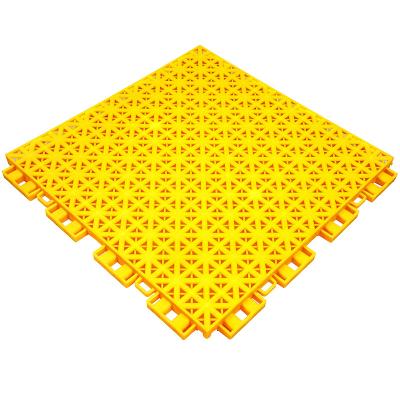 China Modern Waterproof Grid Design Interlocking Flexible Anti Skid Sports Plastic Flooring for sale