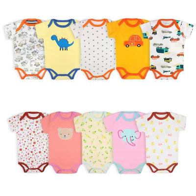 China Antibacterial Infant 5 Piece Set Babies Newborn Romper Short Sleeve Jumpsuit Overalls Baby Clothes Romper for sale