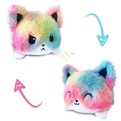 China Material Side Flip Plush Unicornios Doll Soft Stuffed Animals New Double Stuffed Unicorn Cat Reversible Plush Gato Toys for sale