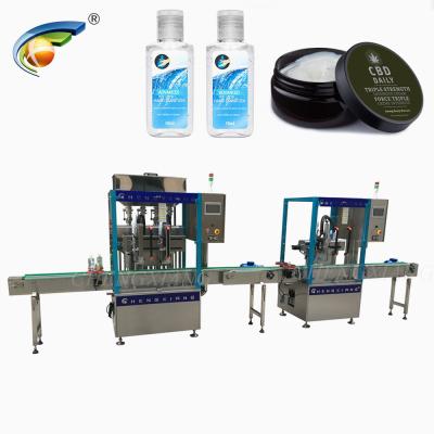 China Hot line chemical machine,cbd cream sale hand sanitizer alcohol bottle filling filling capping machine en venta