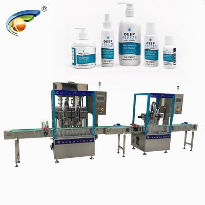 China Hot Selling Full Chemical Filling Production Line For Hand Sanitizer , Body Cream Filling Line Machine for sale