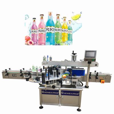 중국 Beverage Round Bottle Automatic Double Side Sticker Flat Adhesive Labeling Machine Price 판매용