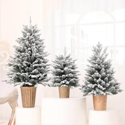 China 120cm PE Snow Tip Christmas Tree Snow Led Tree Christmas Tree Window Shopping Shopping Mall Props Stage Creative Home Decoration for sale