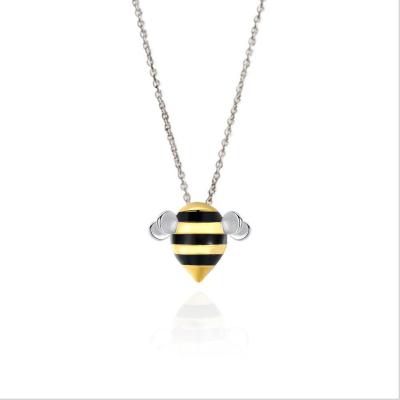 China CLASSIC fashion cute bee necklace chain female sterling silver dropshipping wholesale jewelry for sale