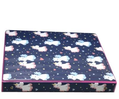 China Office Stationery Vinyl A4 Custom Binder Cute Horse Printing 3 Ring Binders Document Holder for sale