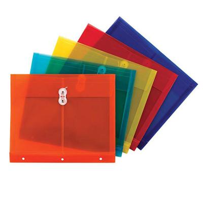 China PP Project Envelope Bag, Twine-Tie Closure Folder, Perforated Bag for 3 Ring Binder for sale