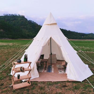 China New Design Luxury Oxford Cotton Diagonal Tying Type Outdoor Glamping Tent 4 Season Glamping Tent For Sale for sale