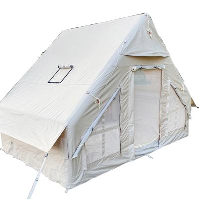 China Straight Bracing Type Outdoor Portable Cotton 2-4 Bell Tent Inflatable Camping Tent for sale