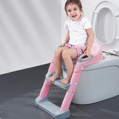 China Hot Selling Baby Trainning Potty Toys for Kids Child Toilet Comfort Toilet Seat Baby Kids Potty Training Toilet Seat with Handles&Step Stool for sale