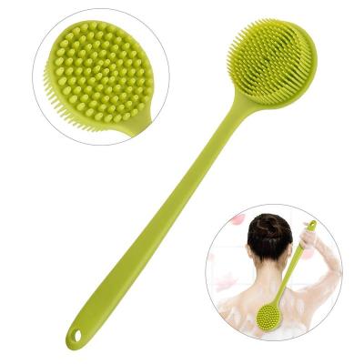 China EXFOLIATE Soft Back Silicone Bath Scrubber Brush Bristle Silicone Shower Brush Massager for sale