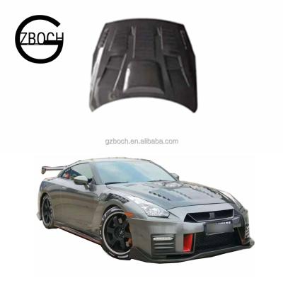 China High quality pp car auto hood for Nissan Gtr 2008-2021 R35 to upgrade nismo CF&PP Front Engine carbon fiber hood for sale