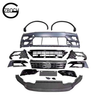 China PP Car Accessories Car Bumper For Volkswagen Tiguan Change To Front Car Grille Front Bumper Bumper Assembly R Line for sale