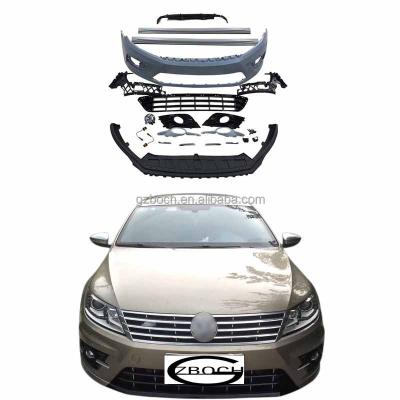 China Genuine PP Body Kits For Front Bumper Grille Side Skirt Rear Lip Diffuser Front Car Diffuser Volkswagen CC Facelift R-Line for sale