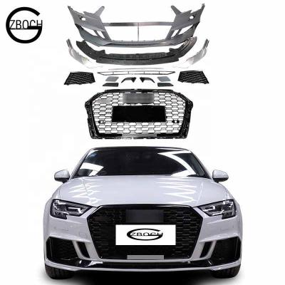 China PP Wholesale Automotive Parts Body Kits For 2017 2018 2019 Audi A3 S3 To Upgrade RS3 Grill With Eao Front Bumper for sale