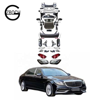 China PP Body Kits For Mercedes Benz W221 S600 S500 S350 Upgrade W222 Maybach Grill Hood Fender Lights Front Rear Car Bumper Car Mirror for sale