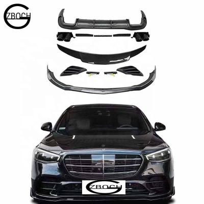 China PP Wholesale Body Kits For Mercedes Benz 2020+ W223 S Class Bus Facelift Bra Front Lip Diffuser Tilts Spoiler Vents for sale