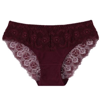 China New Design Fashion Mid-waist Lace Ladies Panties Antibacterial Sexy Cotton Breathable Women Panties for sale