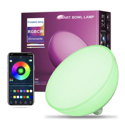 China Modern Portable Dimmable Led Smart Bowl Light Table Lamp for Bluetooth. for sale