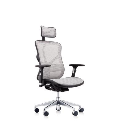 China (Height)Adjustable White Ergonomic Mesh Office Chair with Lumbar Support and 3D Armrest for Home and Office Use for sale