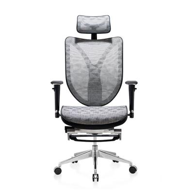 China Wholesale Modern High End Ergonomic Adjustable (Height) Swivel Office Chair With Headrest And Foot Rest for sale