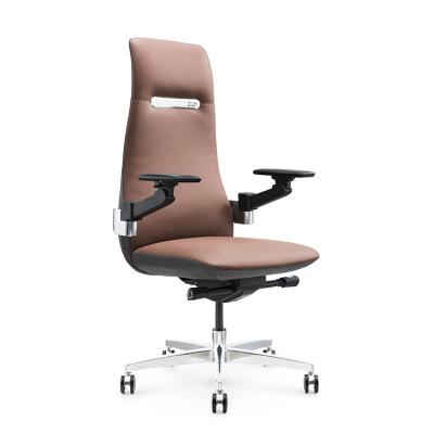 China (Height)Adjustable High End Executive Italian Leather Office Chair with 4D Armrest and Sliding Seating for Boss and Manager for sale